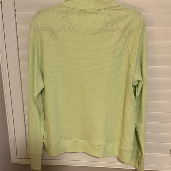 Adair Light Green high  Neck 1/4 zip Sweatshirt - Picture 4 of 6